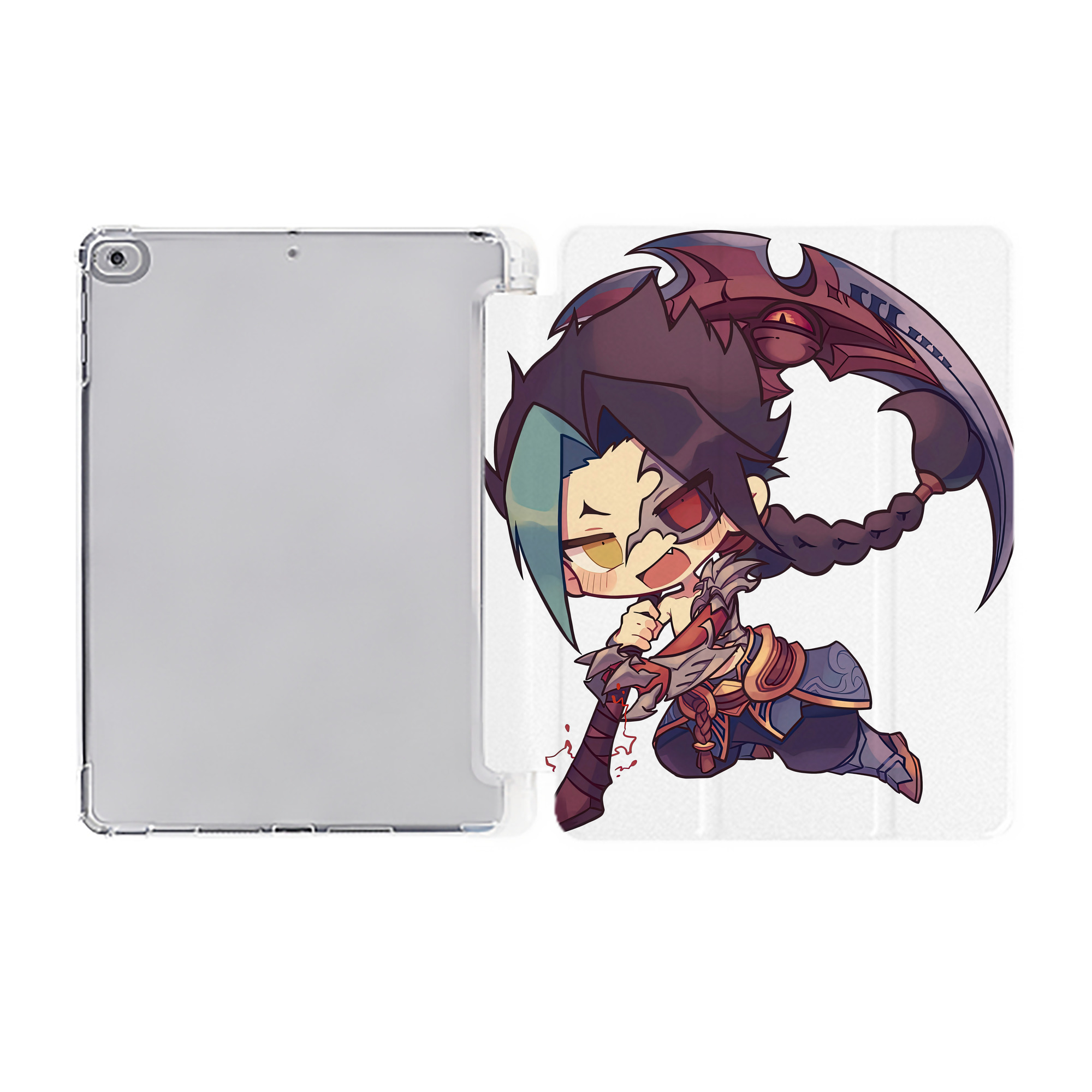 （画像用） リーグ・オブ・レジェンド League of Legends LOL IPad ケース ペン収納付き 三つ折りスタンド PUレザー×シリコン 対応機種9.5/10.5/10.9インチ